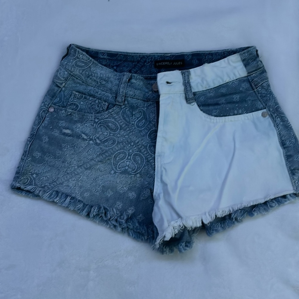 blue jean shorts